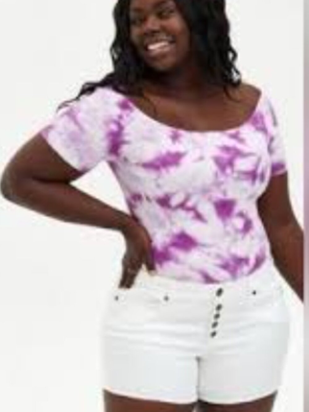 Torrid Purple Tie-Dye Short Sleeve Top NWT
